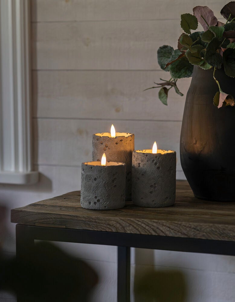 B/O Zement Candle Light LED