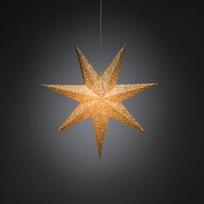 7 Point White/Gold Paper Star