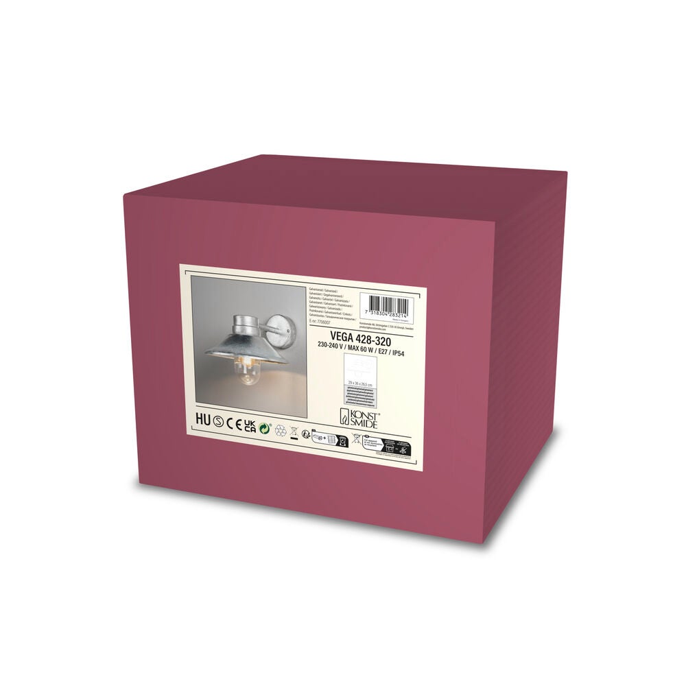 Vega wall lamp galvanized E27