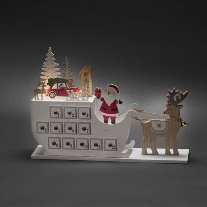 Siluett motiv kalender trä LED