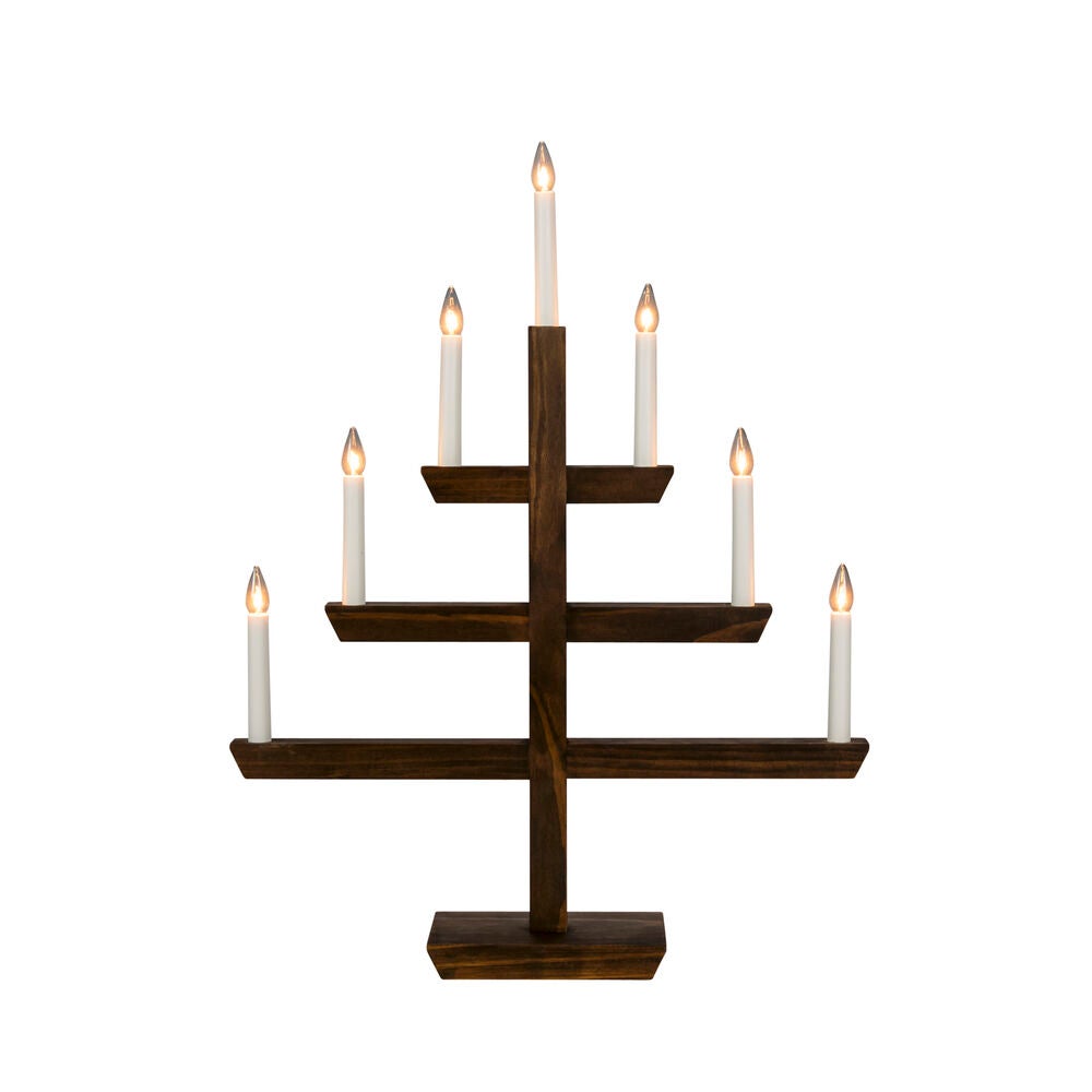 Träljusstake 7L brunbetsat