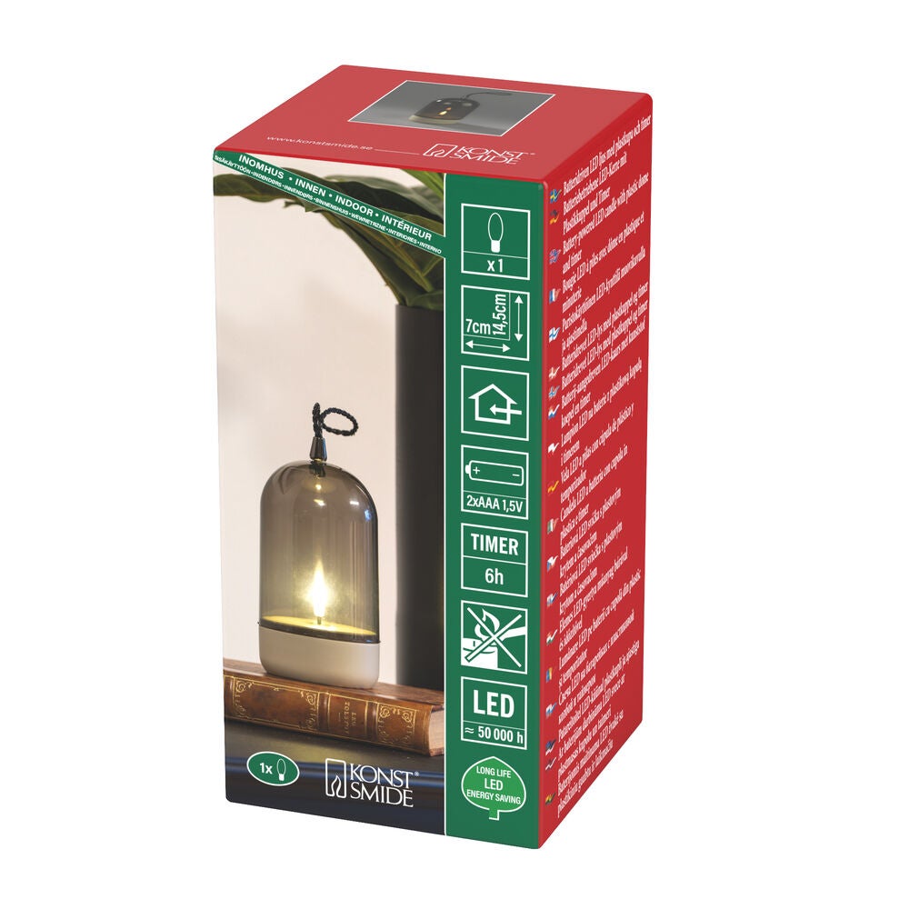 Ljuslykta bärbar LED beige