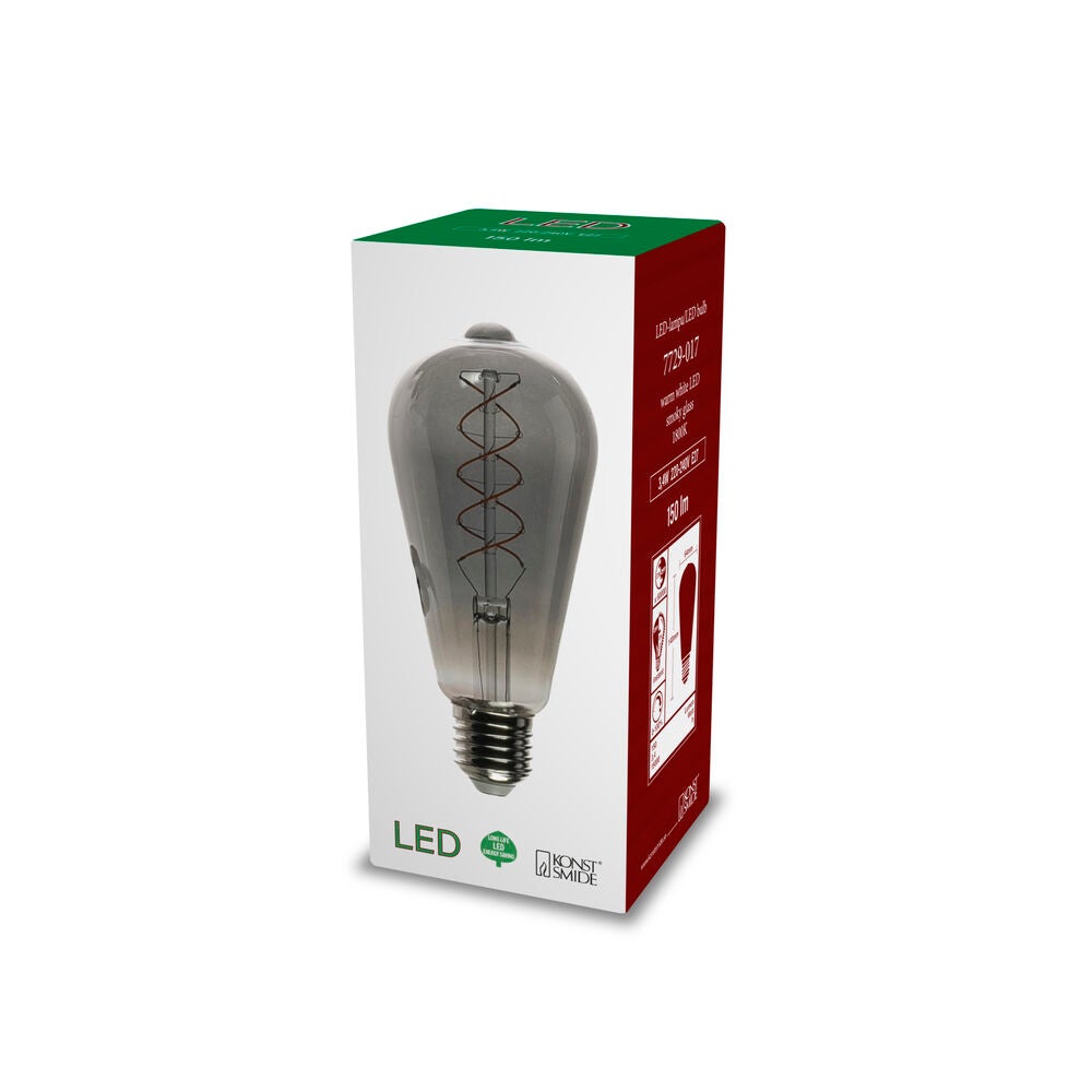 Spareb. s-LED E27 ST64 smoke