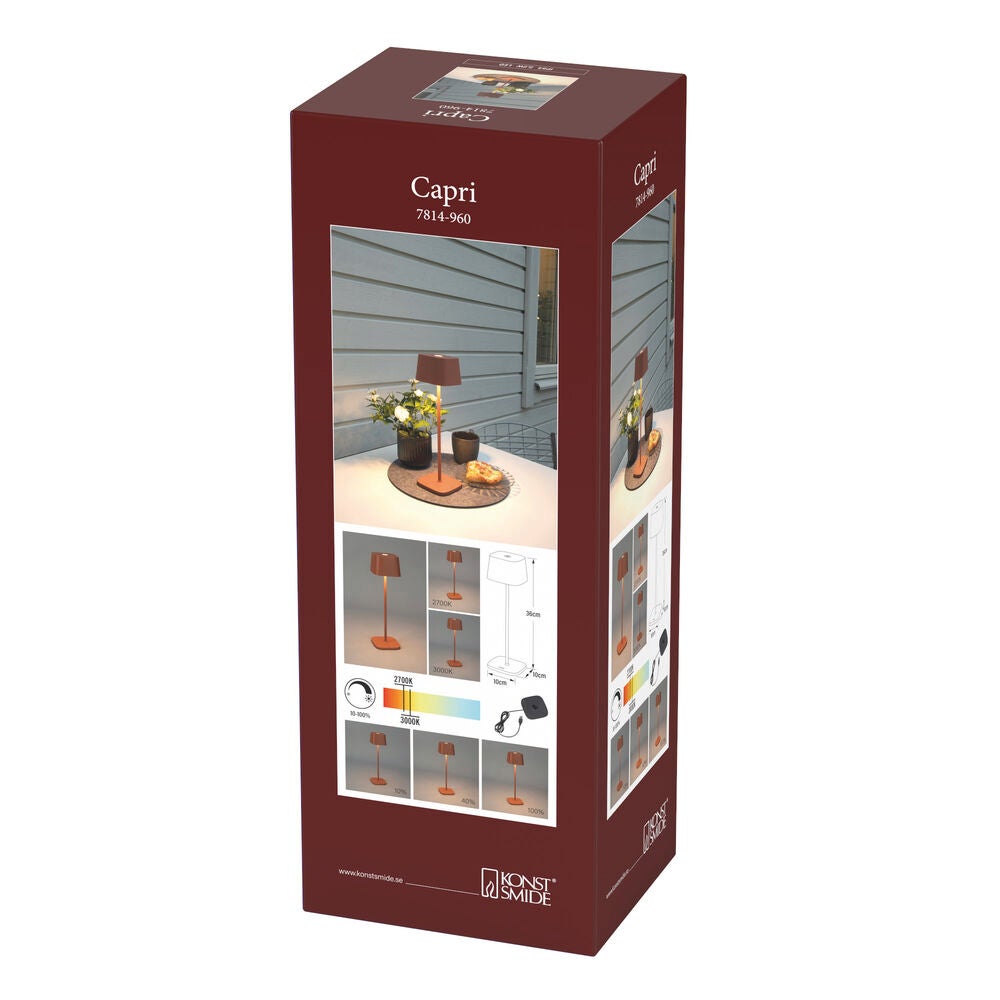 Capri table lamp USB teracotta