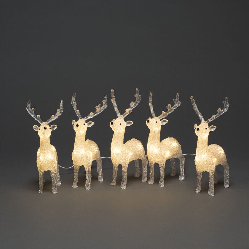 Acrylic Reindeer 5pcs/set, LED