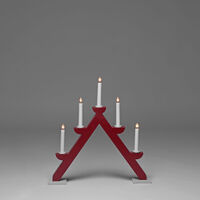 Candlestick wood 5bulbs, red