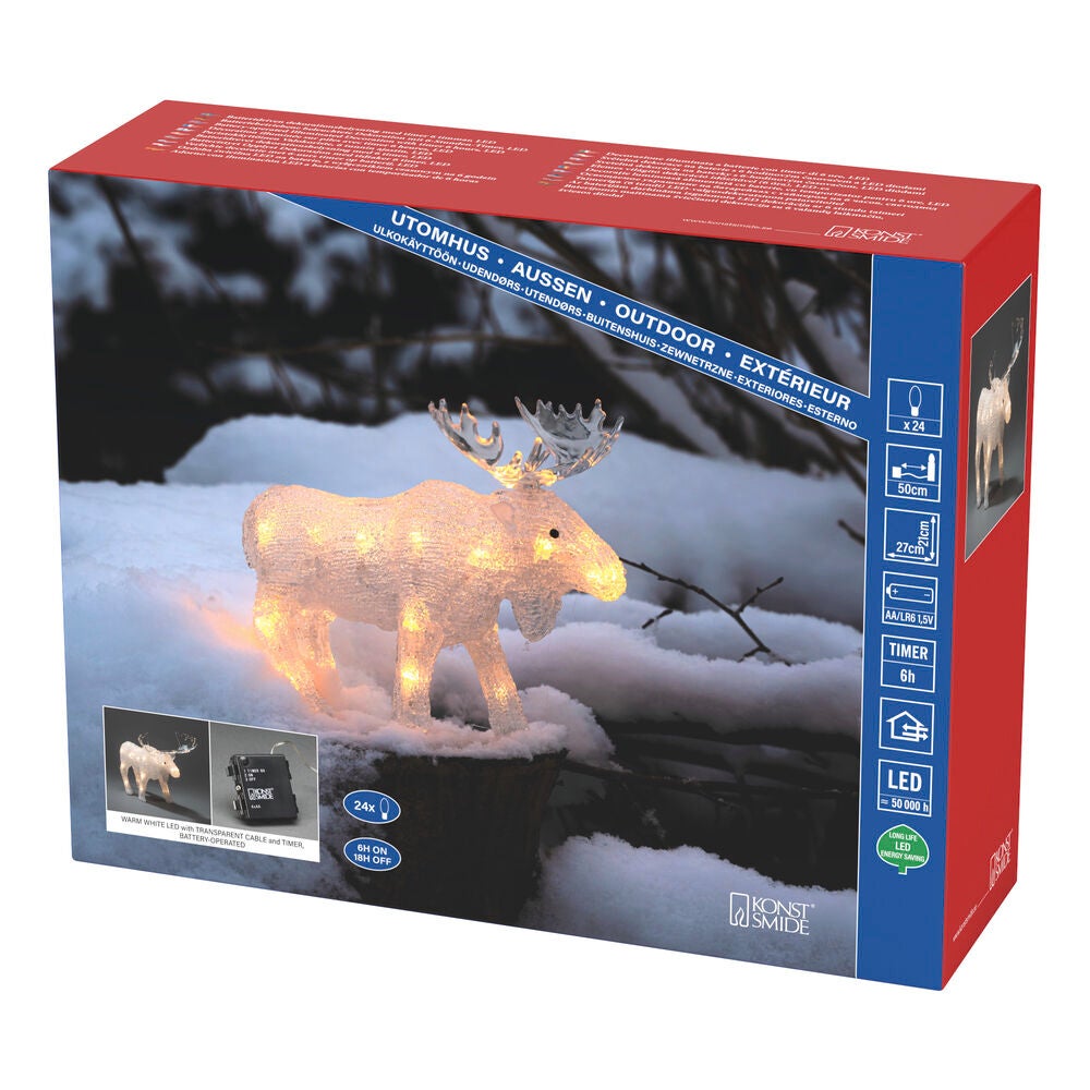 LED Acryl Elch, 21cm, B/O