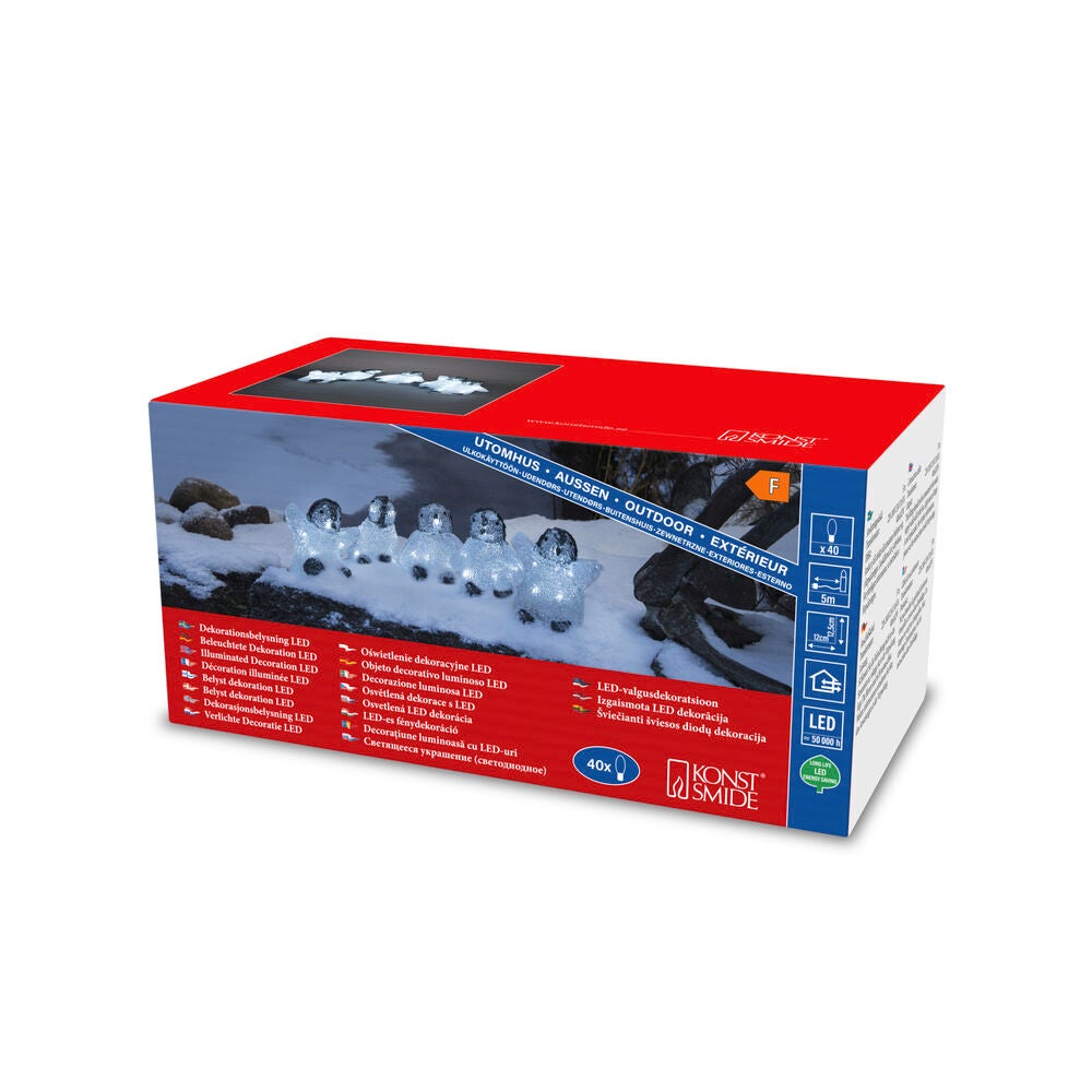 Pingvinbebisar akryl 5st LED