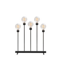 Elljusstake 5 ljus met. svart