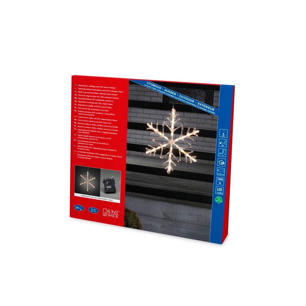 Snöflinga akryl 40cm vvita LED