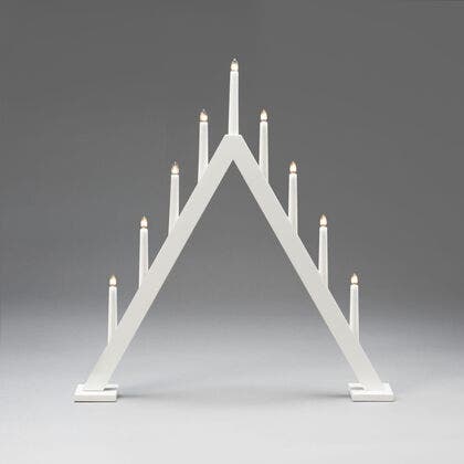 LED Holzl. mattweiss, 9 Gluehb