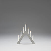 Elljusstake 7 ljus trä grå