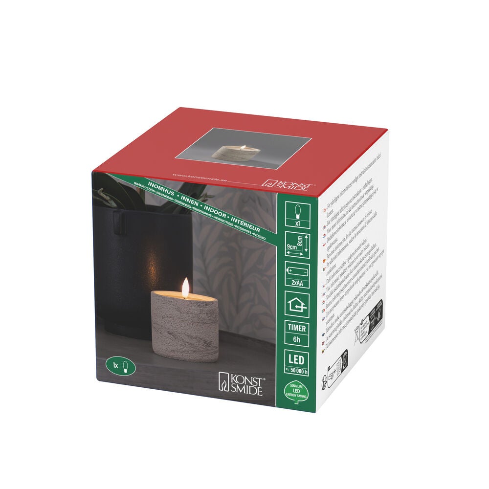 Batteriljus betong beige 8 cm
