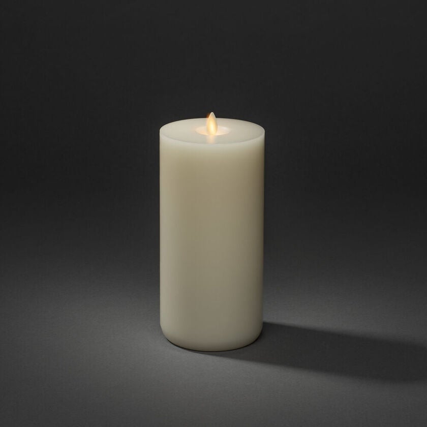 LED Echtwachsk. cr.weiss, w.w.