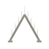 Elljusstake 9 ljus trä grå