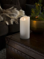 LED Echtwachskerze, weiss,