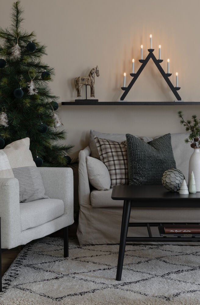 Candlestick wood 7bulbs, green