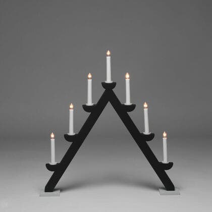 7 Bulb Candlestick, Black