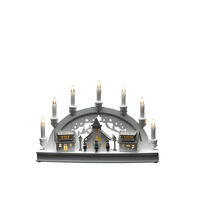 B/O Siluett Hus trä 10 LED