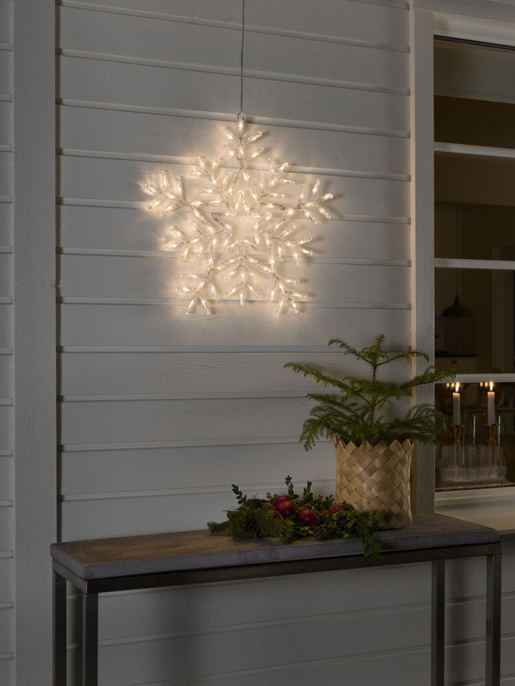 Snöflinga akryl 58cm vvit LED