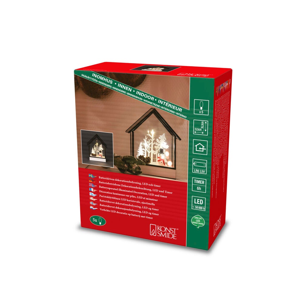 B/O Glass Lantern Wood Base