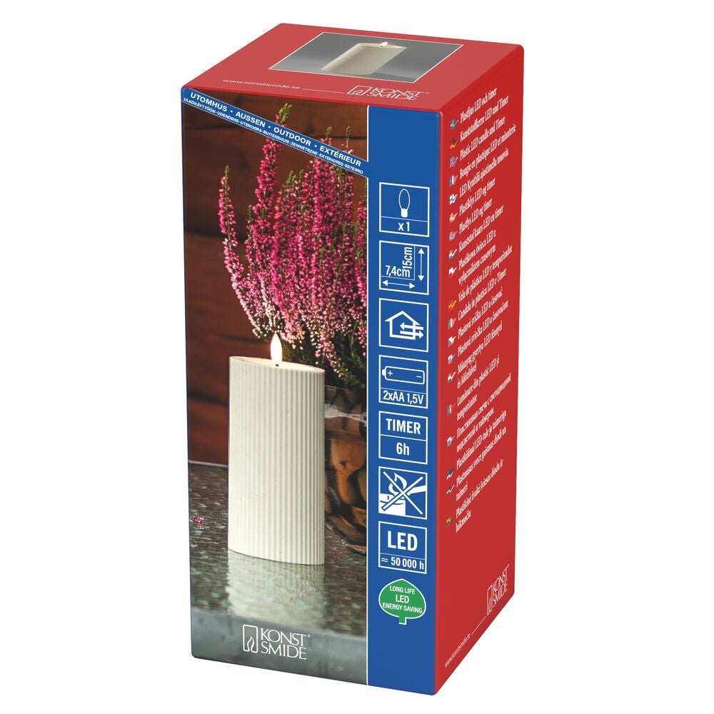 B/O Plastic LED candle outd.