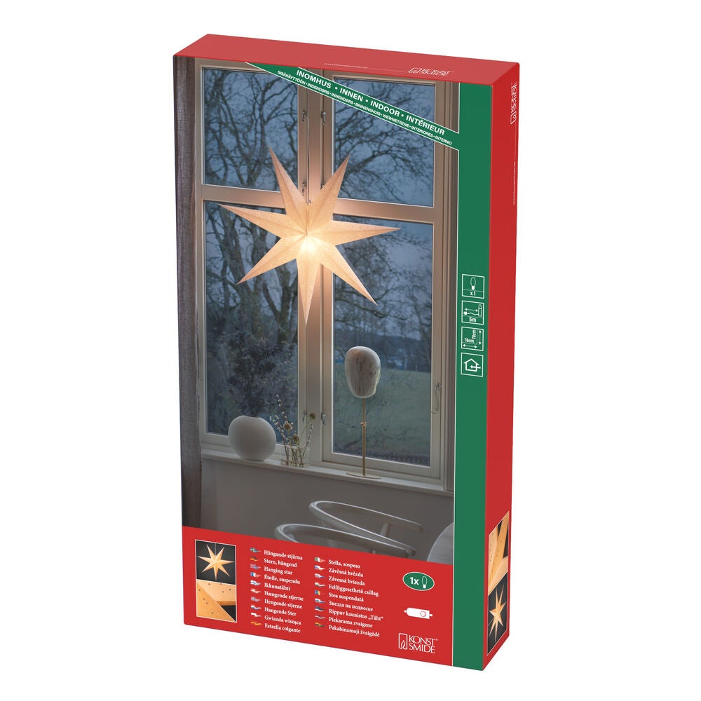 Paper star 78cm white, 7 point