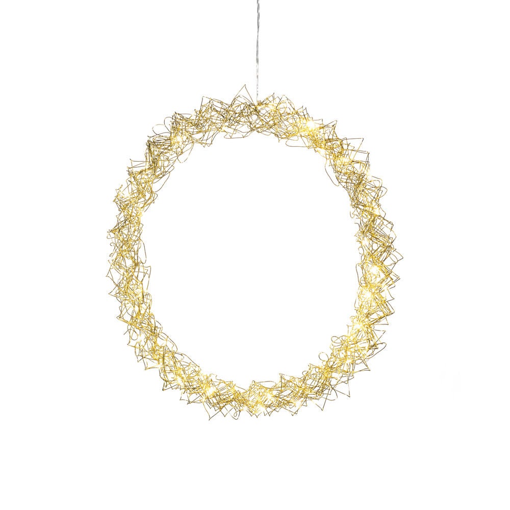 Krans mässing, 45 cm 40 LED