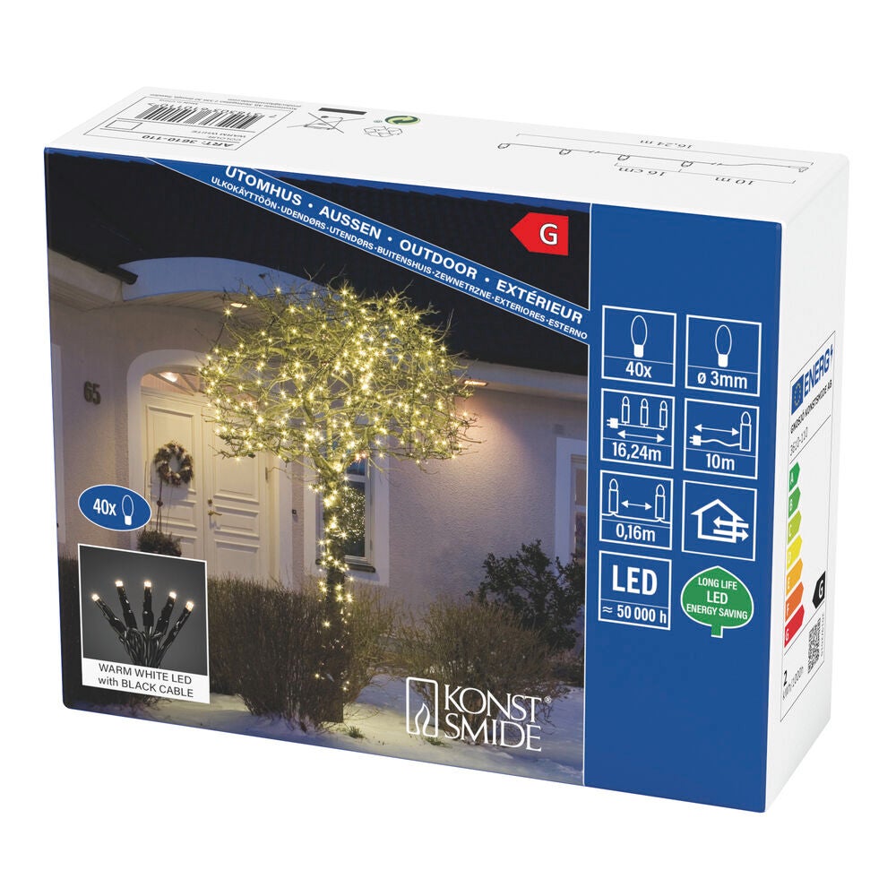 Slinga 40 varmvita mikro LED