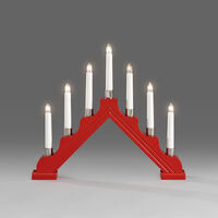 Candlestick wood red 7 bulbs