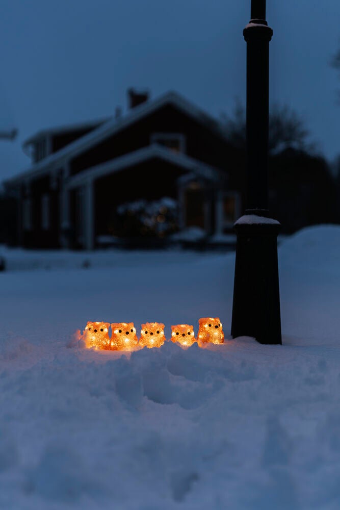 Acrylic owl family 5/set 40LED