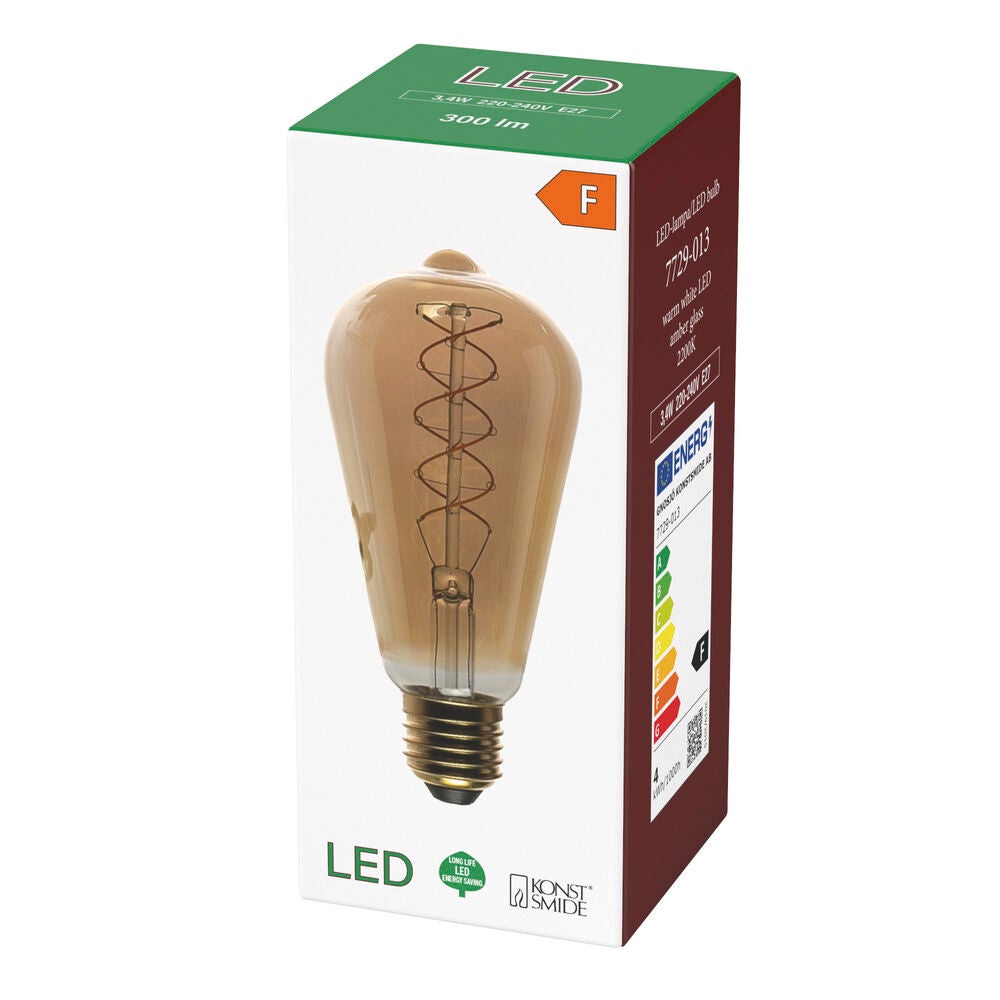 Glödlampa E27 s-LED ST64 amber