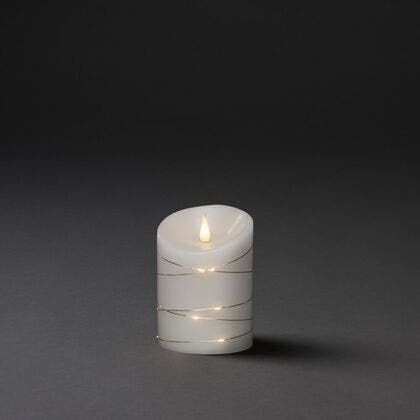 B/O wax candle, w. micro LED
