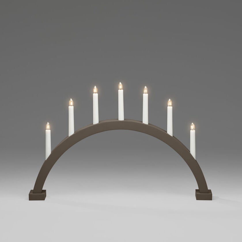 Holzleuchter, braun gebeizt