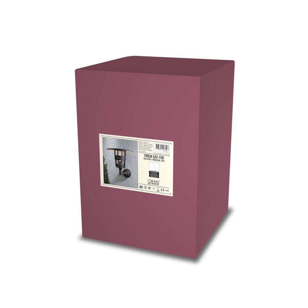 Freja vägglykta upp E27 svart