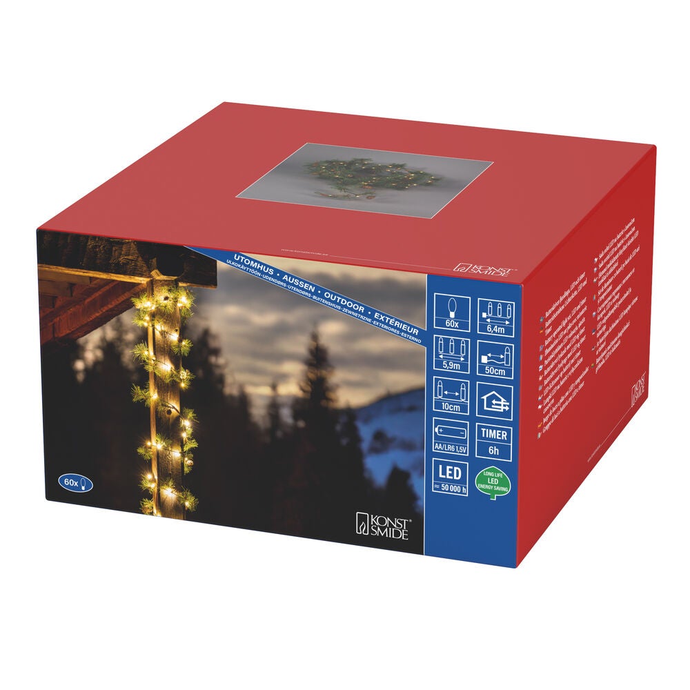 Batterie Girlande, 60 LED
