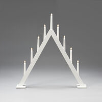 Elljusstake 9 ljus trä vit