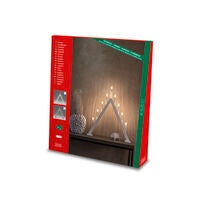 Elljusstake 9 ljus trä grå