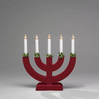 5 Bulb Candlestick Red