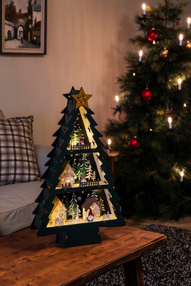 LED Holzweihnachtsbaum, 10 ww
