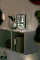 B/O Glass Lantern Wood Base