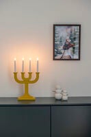 Elljusstake 4 ljus trä svart