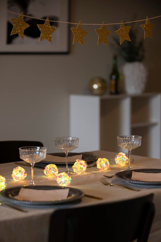 Dekolichterkette, 10 warmweiße