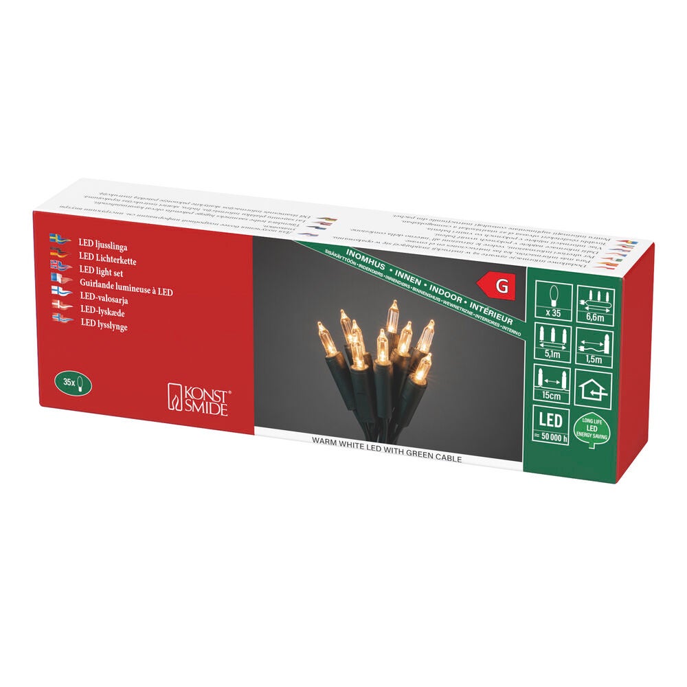 LED Minilichterkette, 35 warm