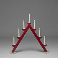 Candlestick wood 7bulbs, red