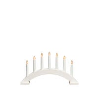 Elljusstake 7 ljus trä vit