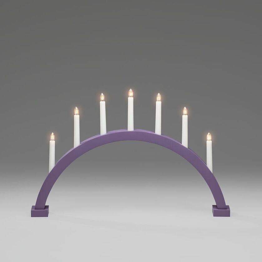 Holzleuchter, braun gebeizt