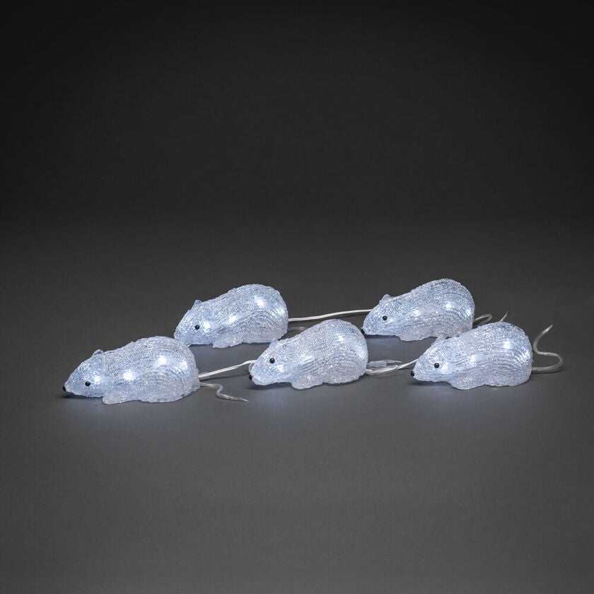 LED Acryl Maeuse, 5er-Set