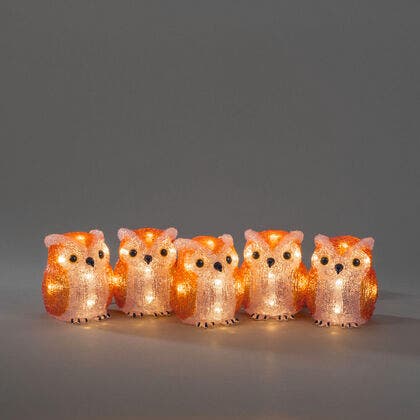 Acrylic owl family 5/set 40LED