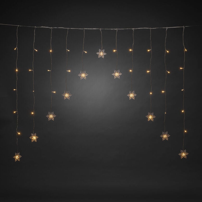 Gardinslinga 11 snöflingor LED